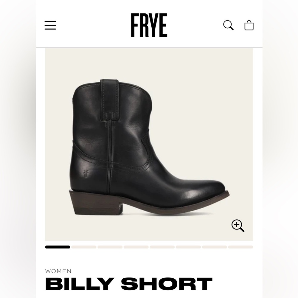Frye Black Billy Short Heeled Leather Boots
